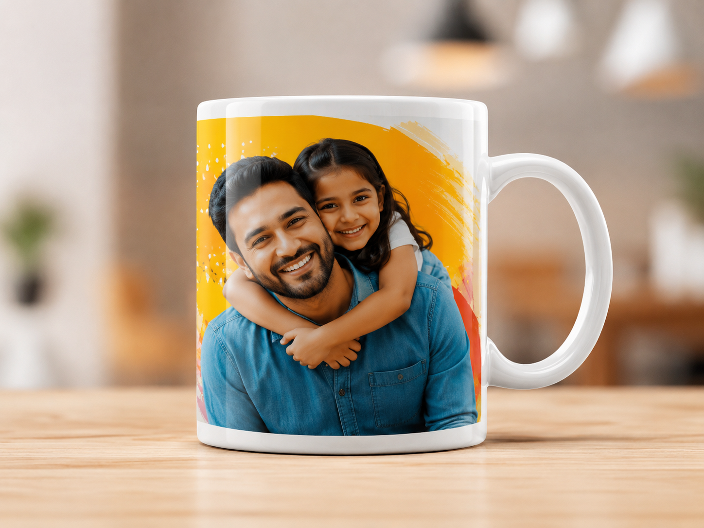 White ceramic photo mug